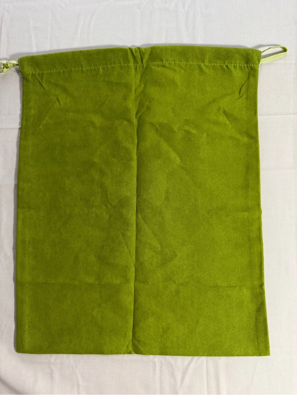 Tory Burch Bright Lime Green Velvet Drawstring Bag
